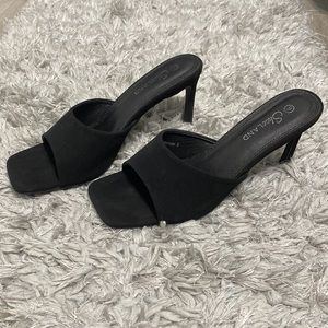 Like New Black Squared Toe Heels